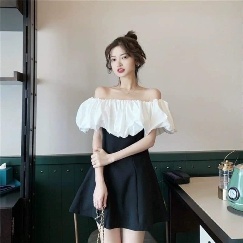 Váy Bèo Trắng Thân Đen Siêu Tiểu Thư Cho Những Cô Nàng Bánh Bèo