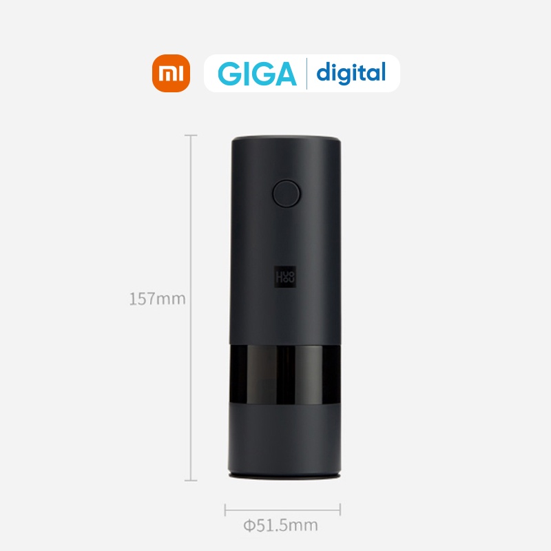 Máy xay hạt tiêu muối gia vị tự động Huohou Xiaomi Youpin bằng pin có đèn LED với 5 chế độ xay