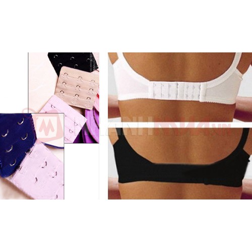 Móc nối dây áo ngực 2 móc, 3 móc, khoá nới rộng áo ngực không bị chật màu đen da