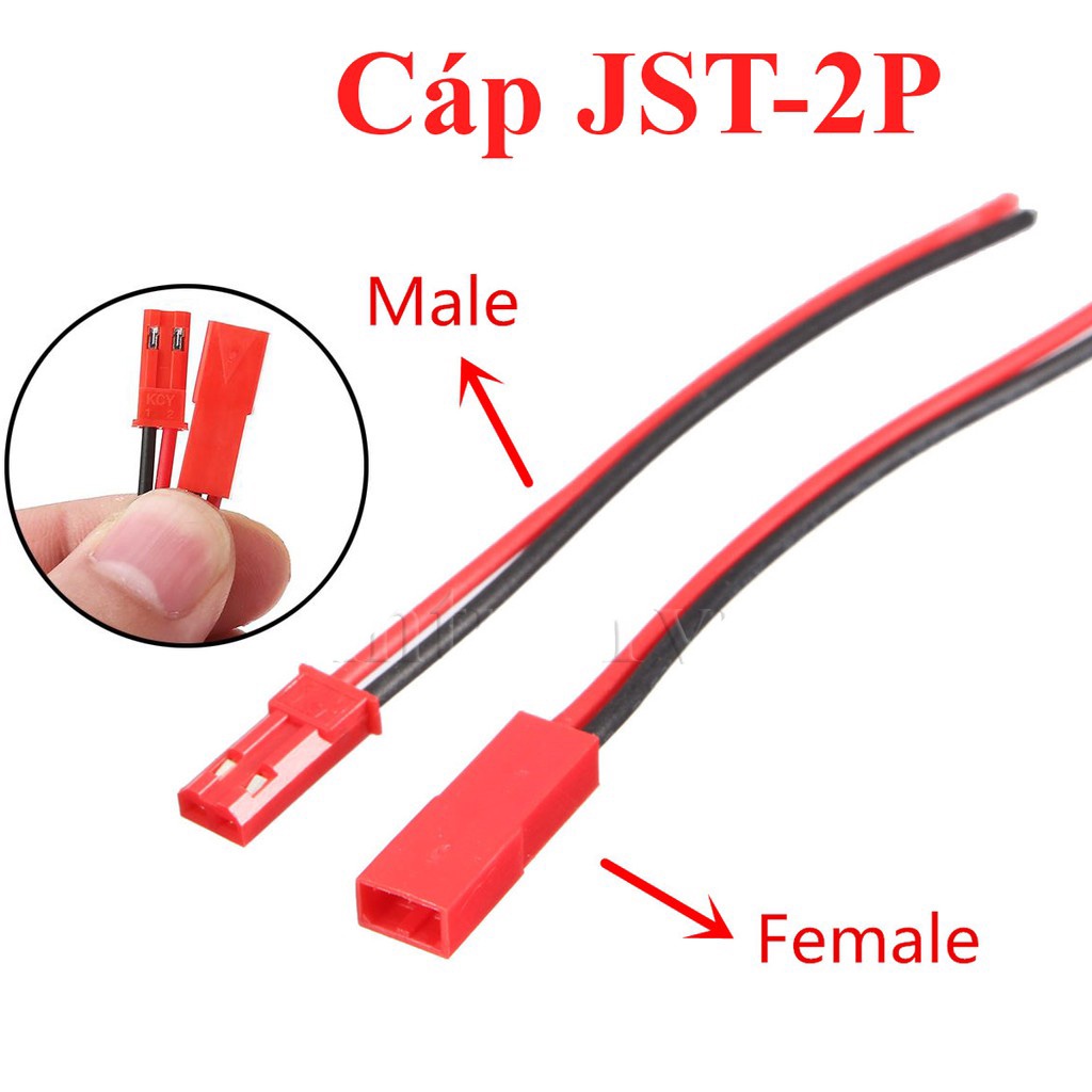 Set 5 Dây Cáp JST 2P 10cm / 20cm Chuyên Dụng
