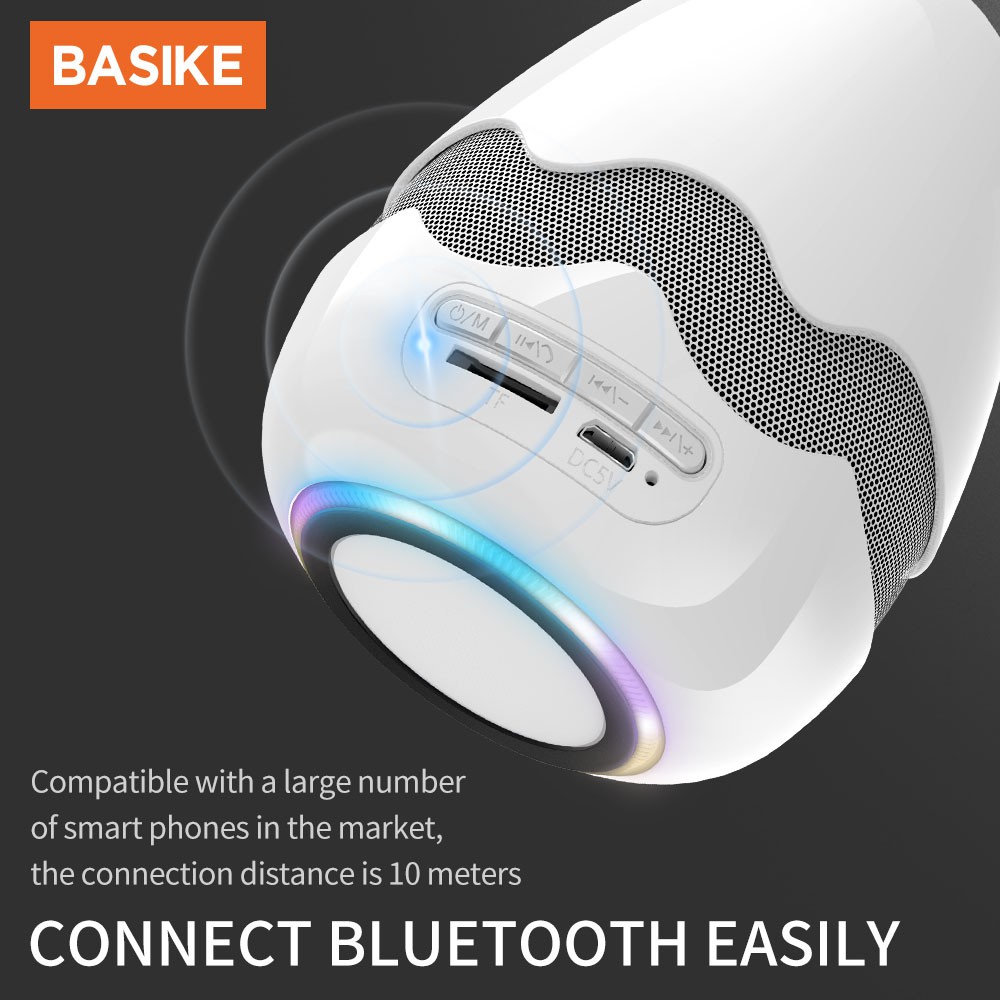 Loa bluetooth BASIKE BSK-MW01 mini không dây có đài FM kết nối điện thoại