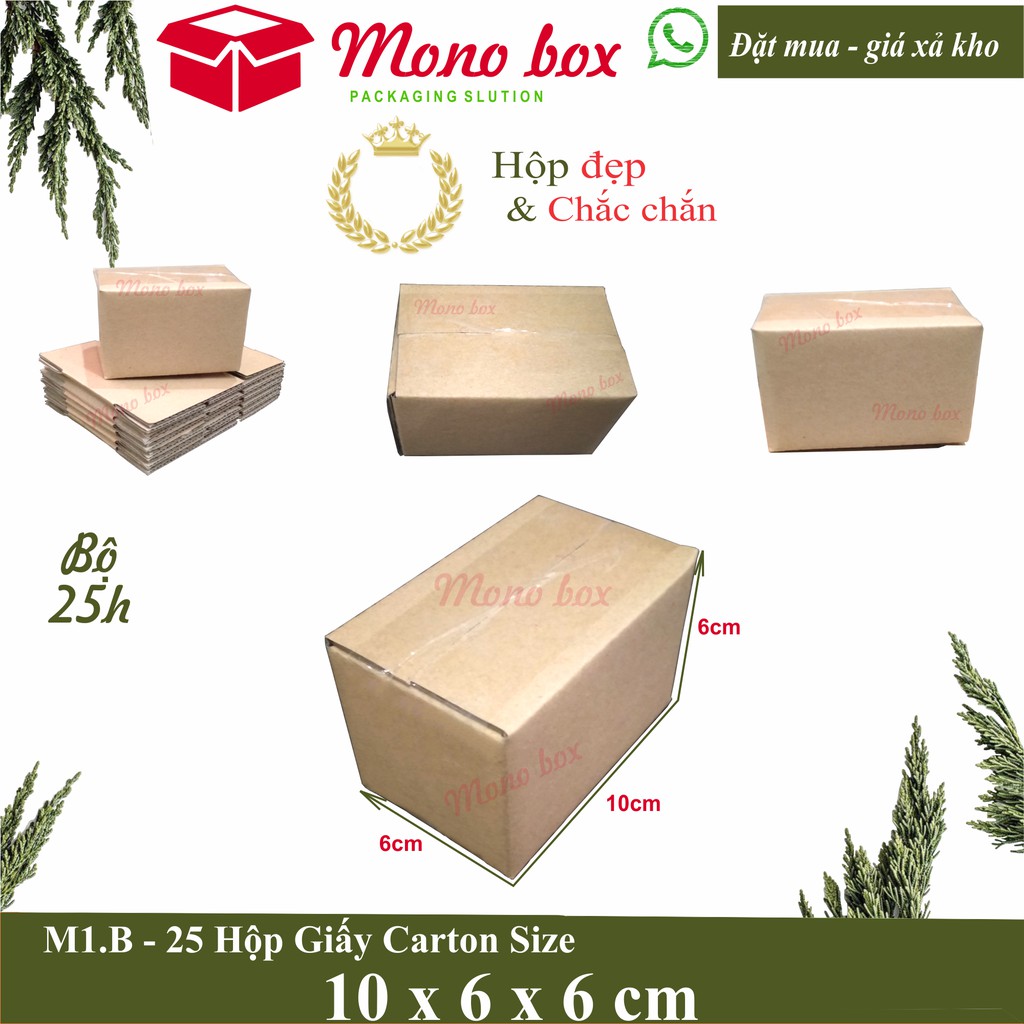 Bộ 25 hộp giấy carton 10x6x6
