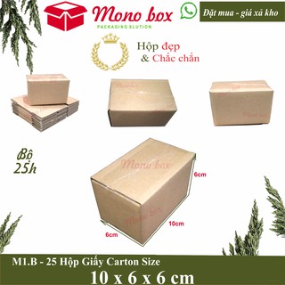 Bộ 25 hộp giấy carton 10x6x6