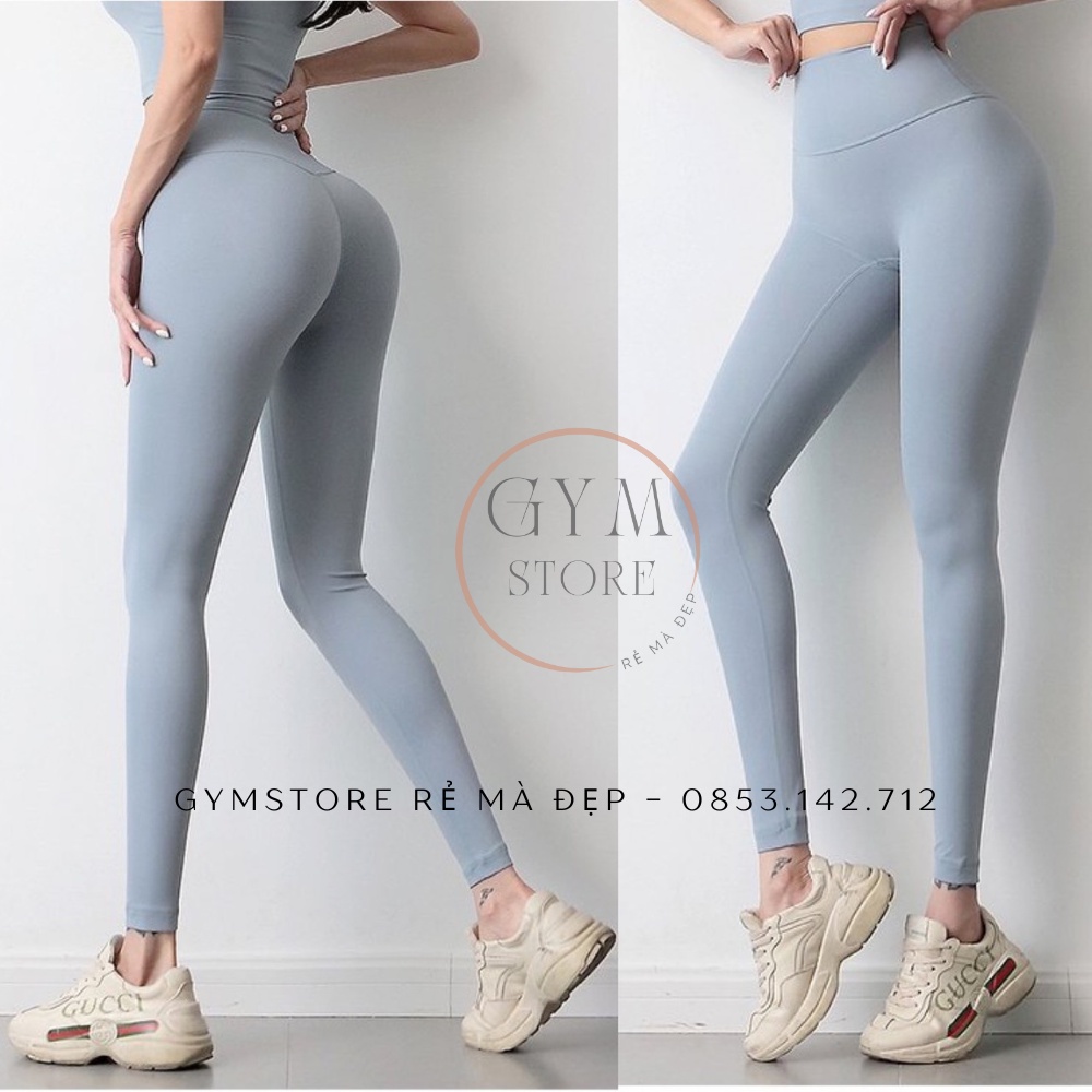 Quần Legging Cạp Lưng Cao Gen Bụng Nâng Mông Thể Thao Nữ Tập Gym Yoga Essential Thun Bột Lulu Siêu Co Giãn Tôn Dáng 919
