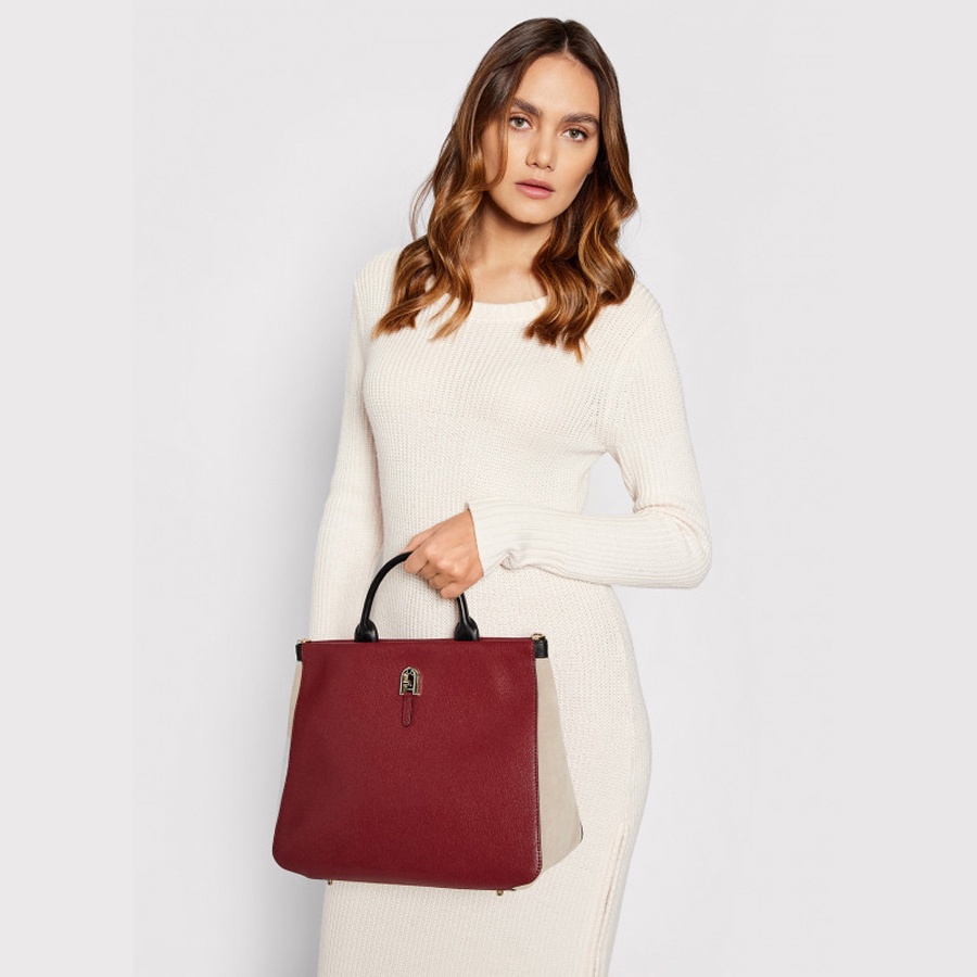 Túi Nữ FURLA Palazzo L Tote Vitello Milos Suede Vitello Sorrento