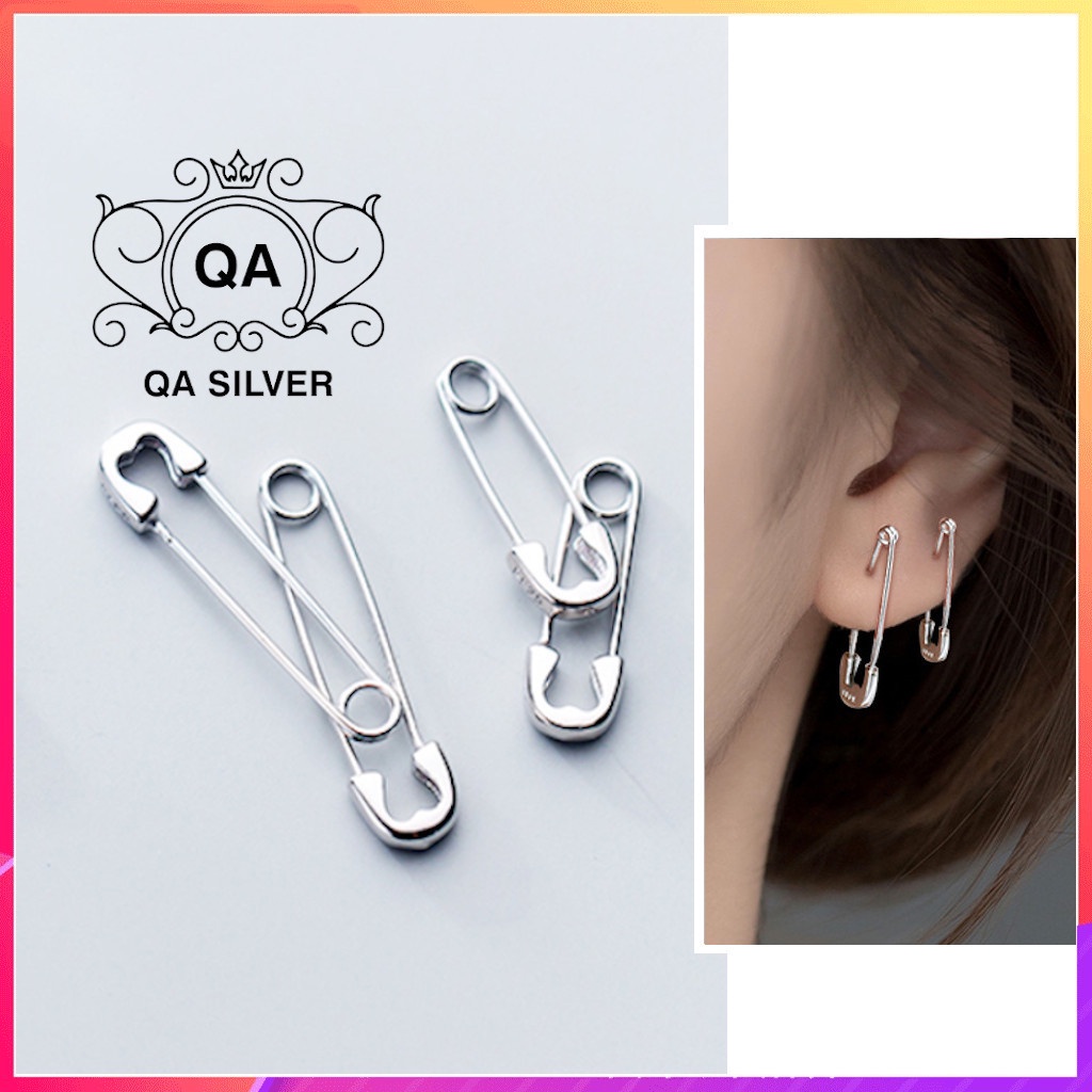 Khuyên tai bạc 925 ghim băng bông kim xỏ nam nữ S925 PIN Silver Earrings QA SILVER EA190701