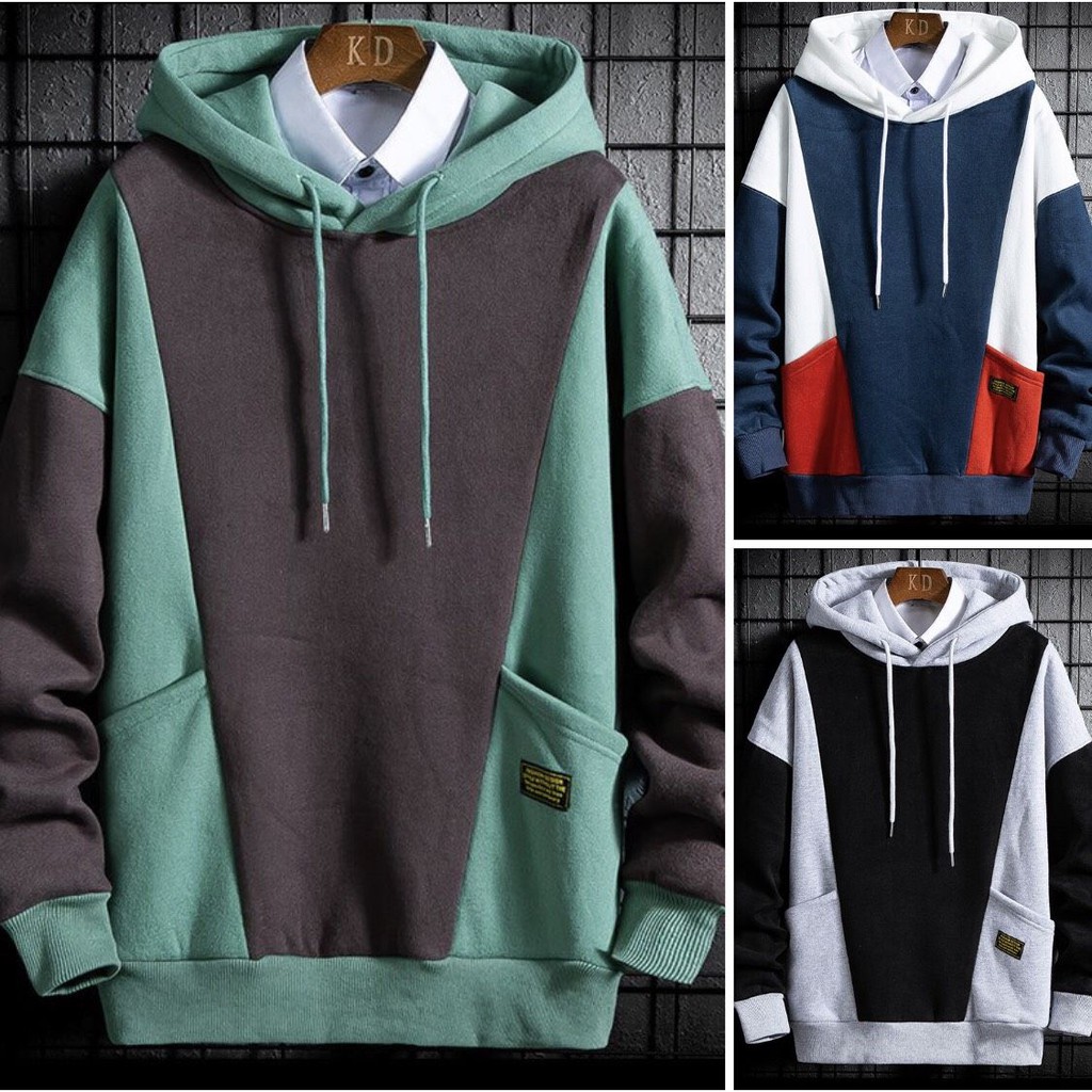 ÁO KHOÁC HOODIE NAM VẢI NỈ UNISEX NAM NỮ PHỐI MÀU