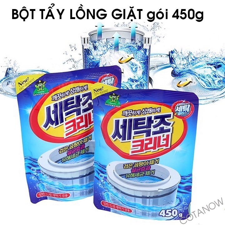 Tẩy Lồng Giặt Dạng Bột Gói 450g vệ sinh máy giặt tiện lợi COTANOW