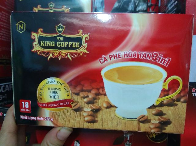 KING COFFEE CÀ PHÊ HOÀ TAN 3 IN 1 288G( 18 goi x16g)