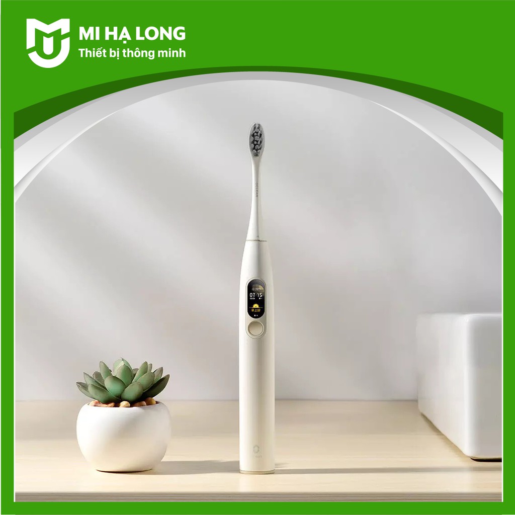 Bàn chải điện Oclean X màn hình cảm ứng, kết nối App điện thoại, sạc không dây, chống nước IPX7, bàn chải đánh răng điện