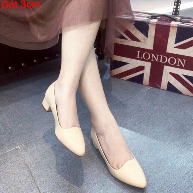 Giày Việt Nam xuất khẩu gót 3cm hiệu Zara, da mềm đế su đúc, lên chân cực xinh, màu nhã nhặn, phù hợp cô nàng hay đi lại