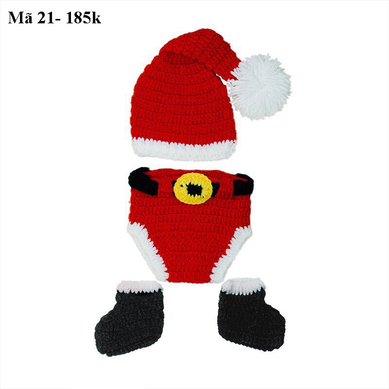 Set 3 Món Đồ Ông Già Noel Dễ Thương Chụp Ảnh Cho Bé Sơ Sinh