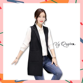 Gile Vest  Dài Ngang Hông Hàng Hai Lớp Chất Tuyết Mưa Đứng Dáng