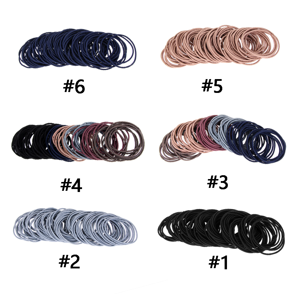 Bộ 100 dây buộc tóc co giãn đáng yêu cho nữ