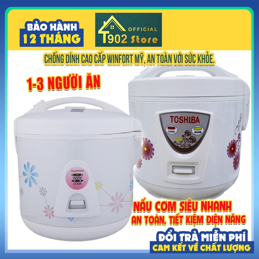 Nồi Cơm Điện Mini Có Chống Dính Dung Tích 1 Lít Phù Hợp 1-3 Người Ăn, Bảo Hành 12 Tháng