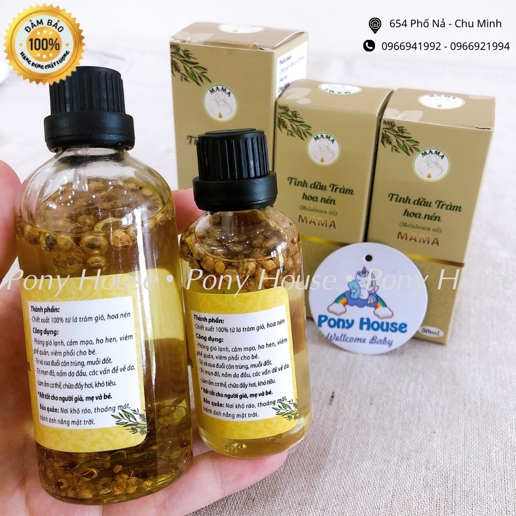 Tinh Dầu Tràm Hoa Nén Nguyên Chất MaMa / Tinh Dầu Tràm 100% Thiên Nhiên An Toàn Cho Bé 50ML