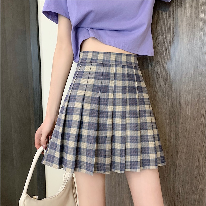 Chân Váy Ngắn Xiaozhainv Dáng Chữ A Lưng Cao Kẻ Sọc Kiểu Vintage Xinh Xắn Cho Nữ | BigBuy360 - bigbuy360.vn