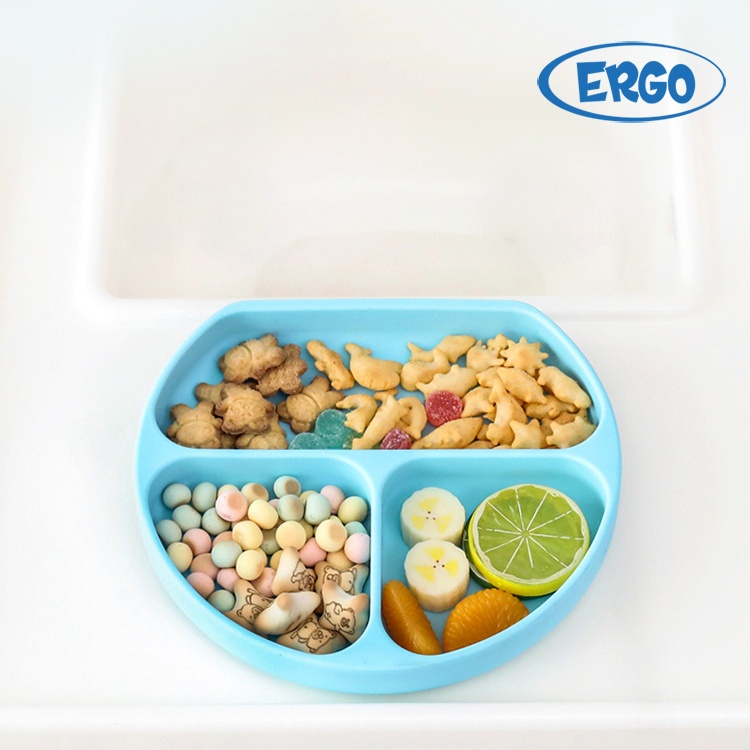 Khay ăn dặm silicone kèm đế hút chống lật