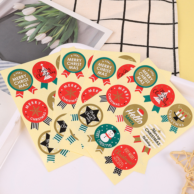 Cute Christmas Sealing Stickers Christmas Tree Candy Bag Sealing Sticker Christmas Gifts Box Labels Decorations New Year