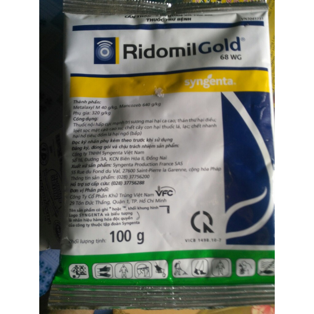 Thuốc trừ nấm bệnh Ridomil Gold 68WG 100g