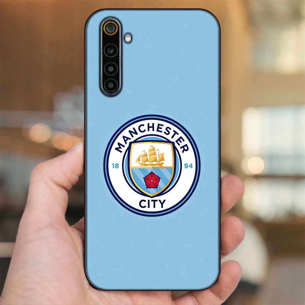 Ốp lưng Realme 6, 6 Pro viền đen in hình Manchester City MC
