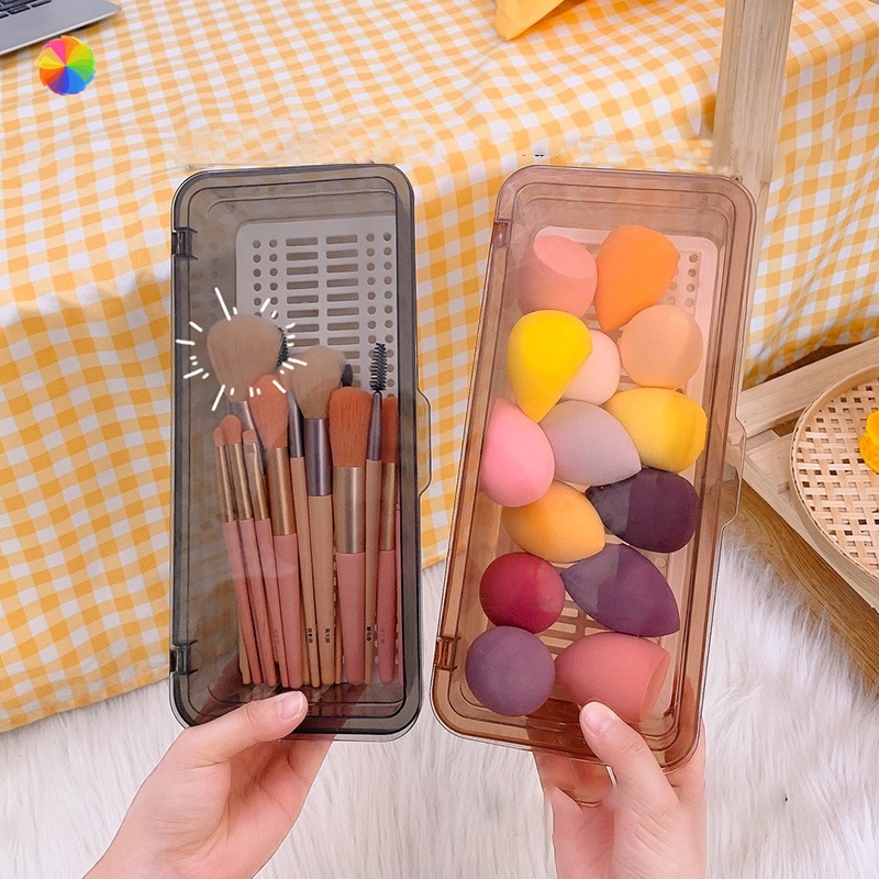 Hộp đựng cọ trang điểm có nắp đậy chống bụi thiết kế đơn giản tiện dụng