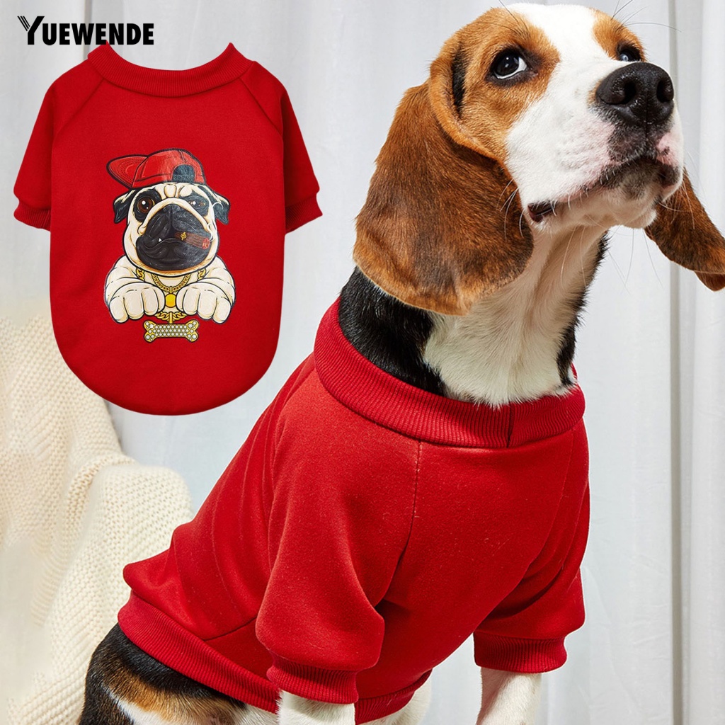 Yue.z Áo Thun Polyester Màu Đỏ Họa Tiết Đáng Yêu Dành Cho Mèo Cưng