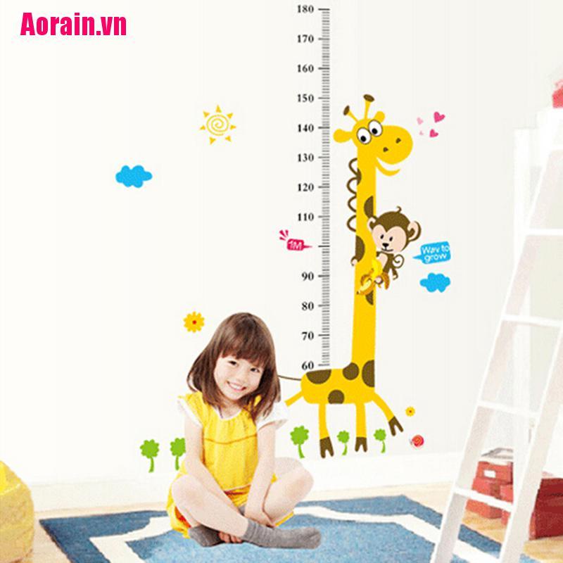 1 Thước Dán Tường Đo Chiều Cao Cho Bé Hình Hươu Cao Cổ Dễ Thương