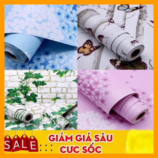 Giấy dán tường sẵn keo nhiều mẫu , decal trang trí phòng ngủ,dây, hoa,lá,decor cỏ hoa.