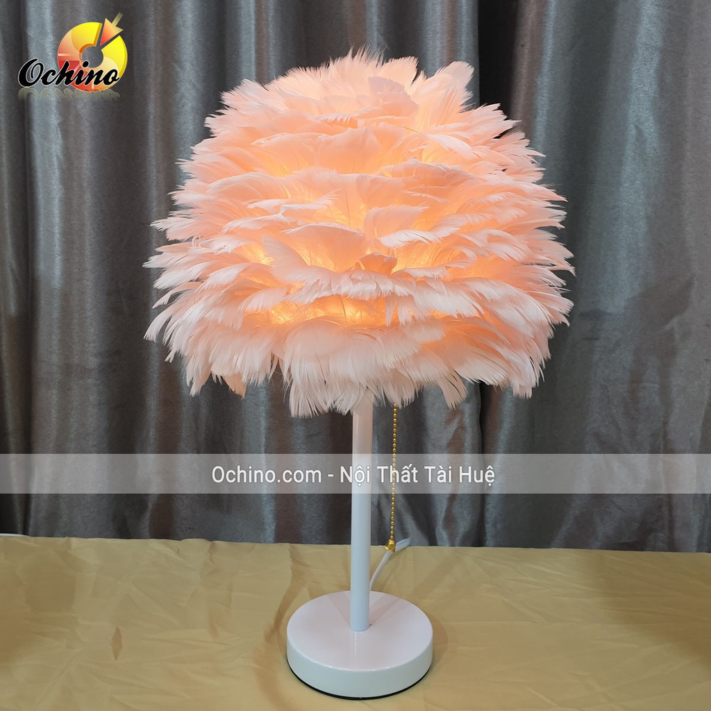 Đèn Ngủ Lông Vũ, Đèn Mây Trang Trí Phòng Ngủ Sang Chảnh (Có SẴn)