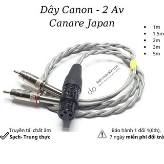 Dây Canon Đầu Cái Ra 2 AV, Dây Canon Cái Ra 2 Av Hoa Sen Hàng Bãi Canare Japan (Nội Địa Nhật)