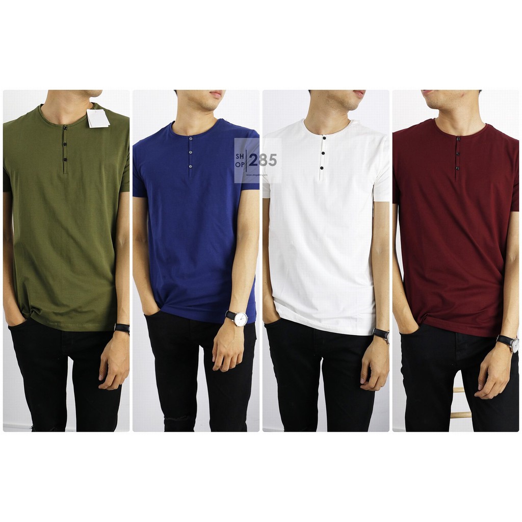 Áo Thun Henley ASO.S SLimFit làm bao KH mê mẫn vè chất thun | B inbox để tư vấn size trước khi đặt hàng !