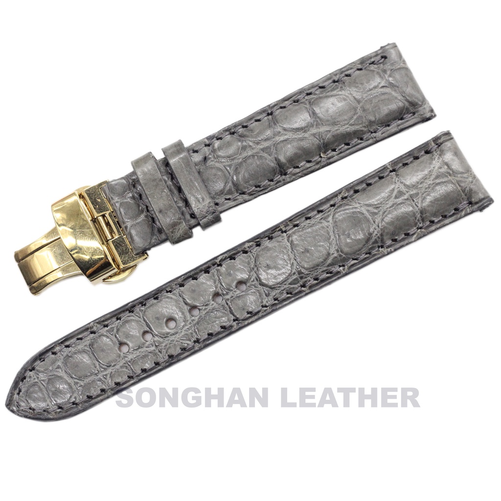 Dây Da Đồng Hồ Songhan Leather WT02.Dây Da Cá Sấu Kèm Khóa Bướm Gập Cao Cấp+Chốt thông minh dễ dàng lắp ráp.BH 6 Tháng