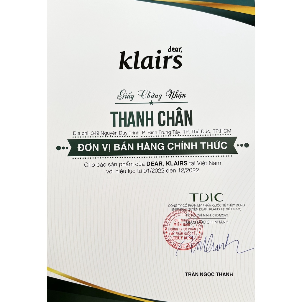 Kem Dưỡng Chuyên Sâu Dear, Klairs Rich Moist Soothing Cream 80ml