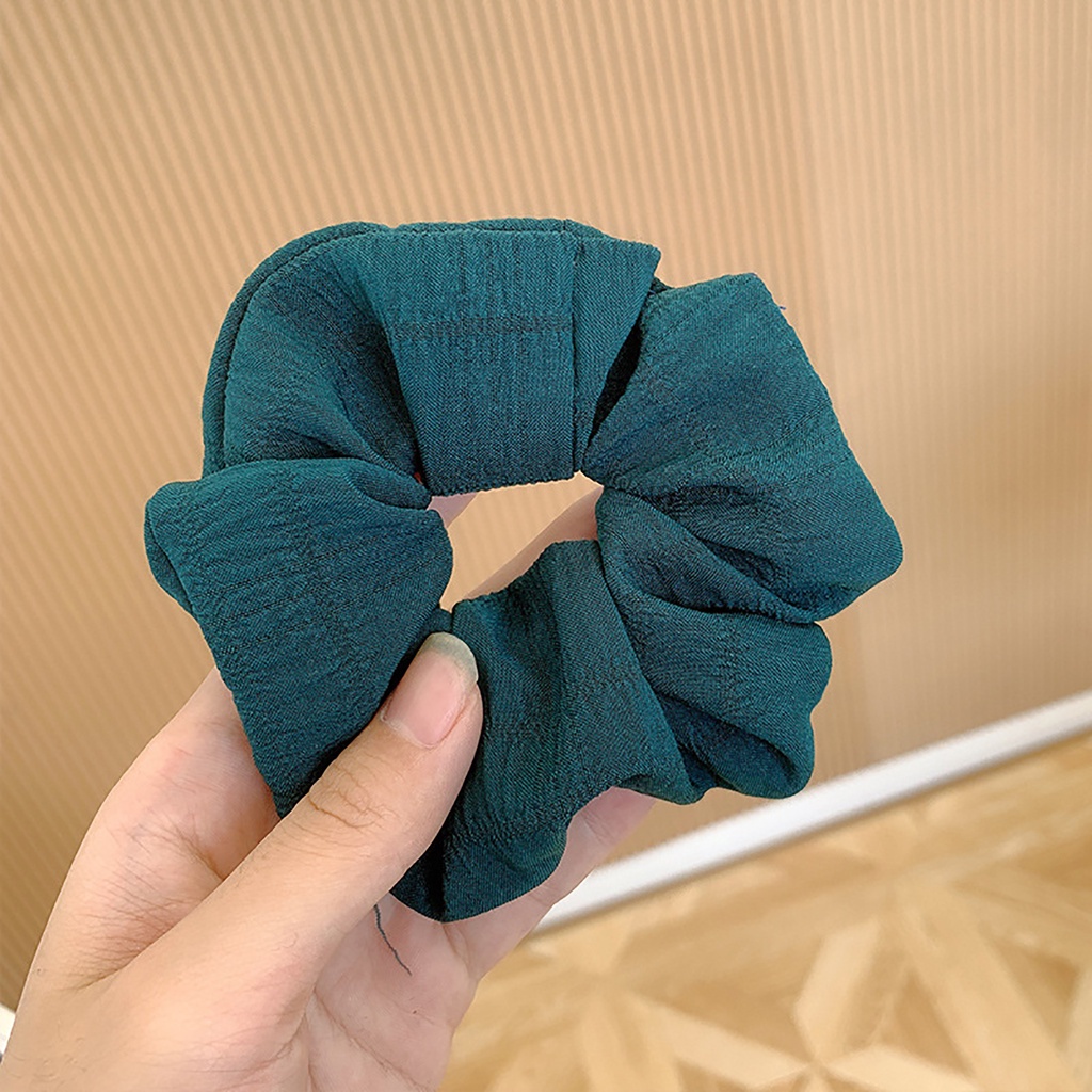 Dây Buộc Tóc Co Giãn Màu Trơn Hình Bông Hoa Xinh Xắn