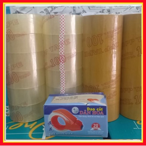 [GIÁ Sỉ]-Băng Keo Trong/Đục 100y 1,1kg(6 cuôn/cây)-Siêu Dính-Siêu Dai