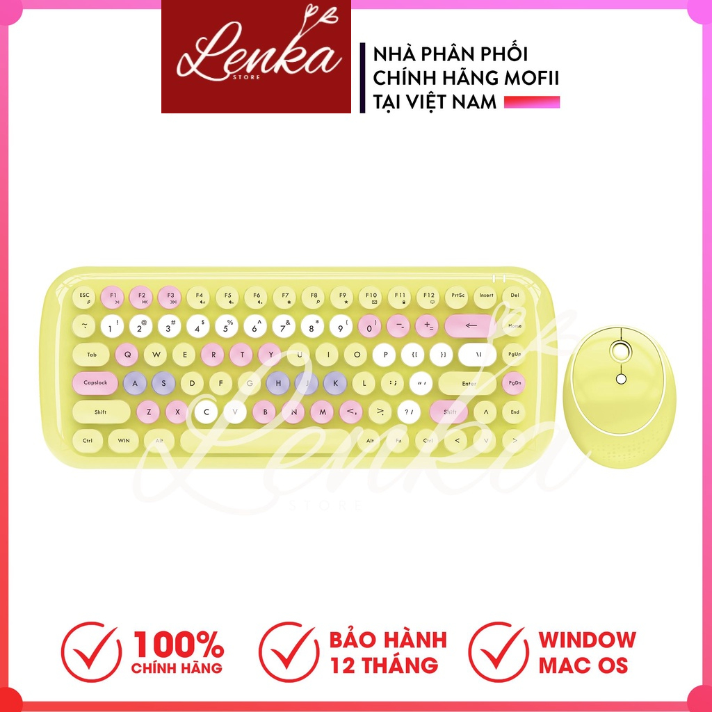 Bộ bàn Phím và Chuột Không Dây MOFII CANDY MIXED Chính Hãng - LenKastore