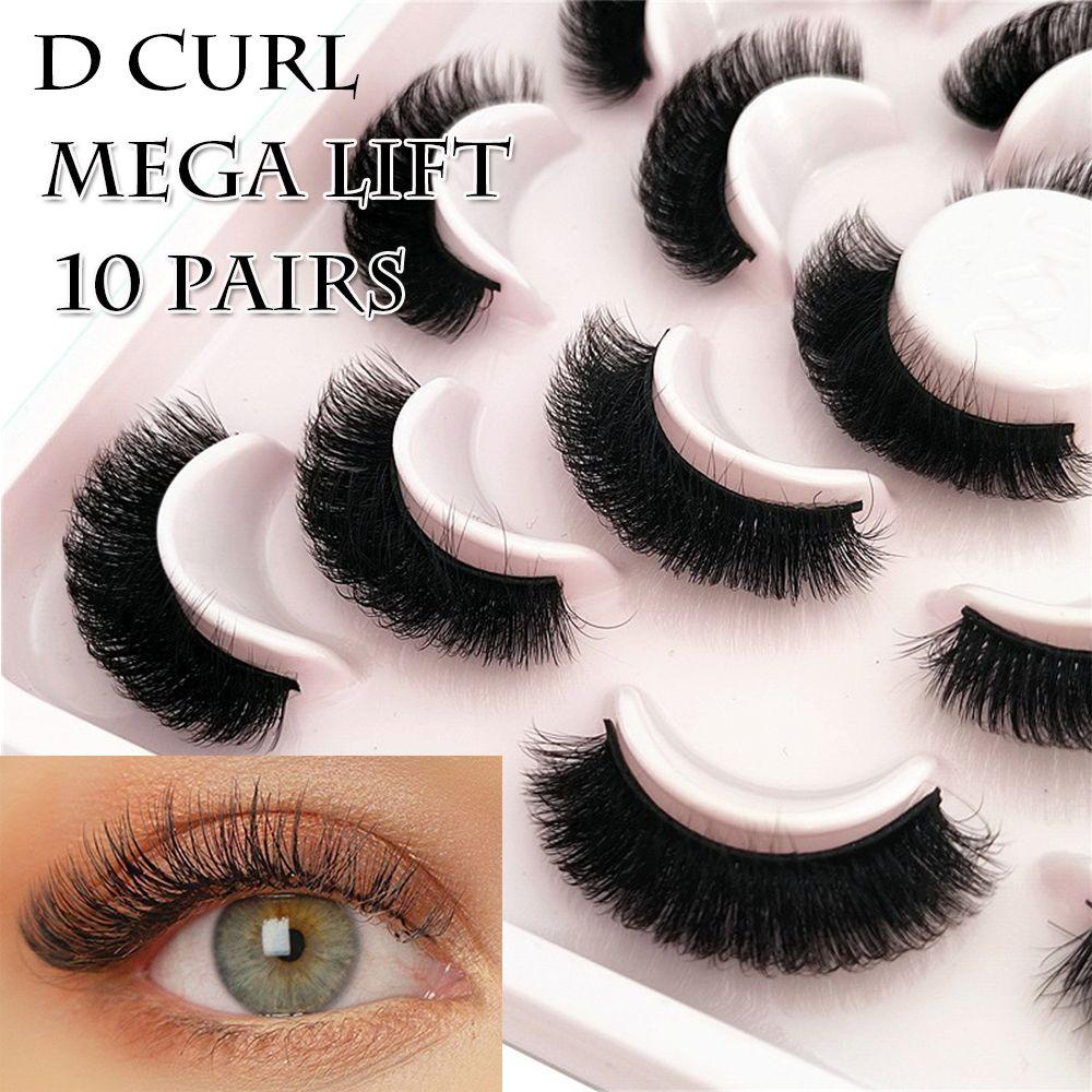 Set 10 Cặp Lông Mi Giả Cong Dày 15mm Tự Nhiên