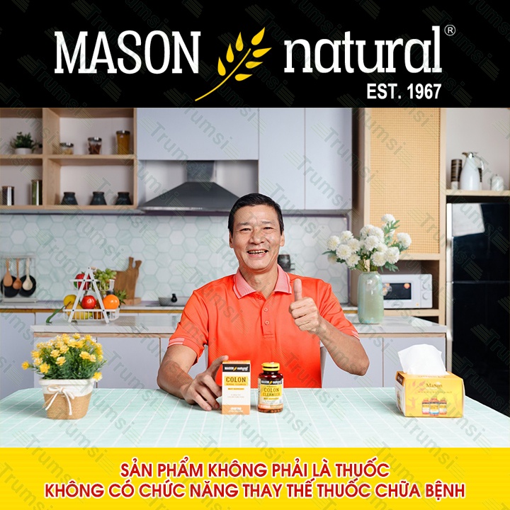 Viên uống Mason Colon Herbal Cleanser hỗ trợ chức năng đại tràng giúp bổ sung chất xơ cải thiện tiêu hóa giảm táo bón