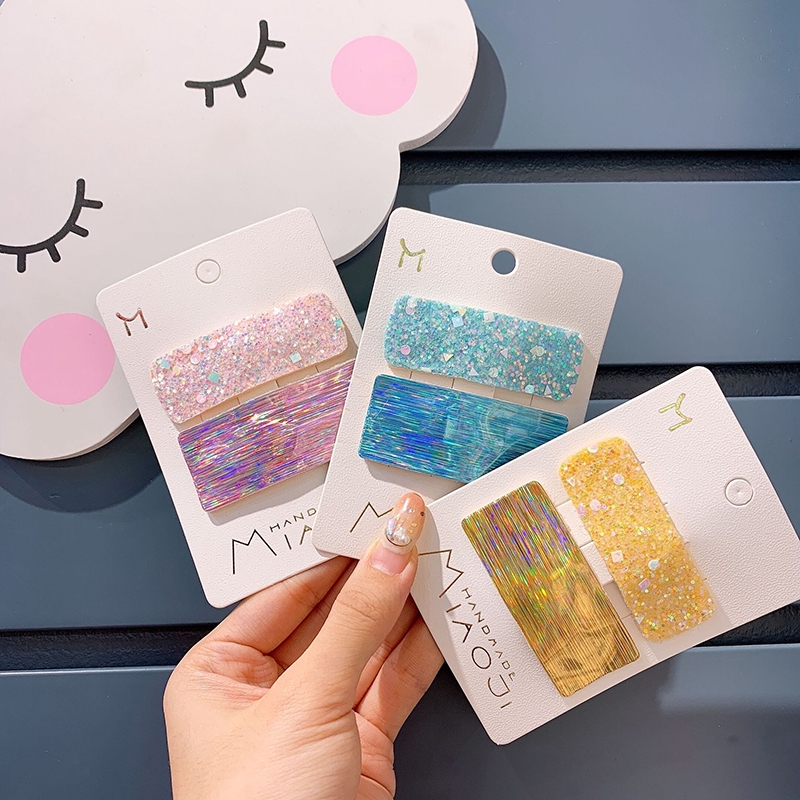 Bộ 2 chiếc kẹp tóc màu cầu vồng đáng yêu cho bé gái (Hairclips)