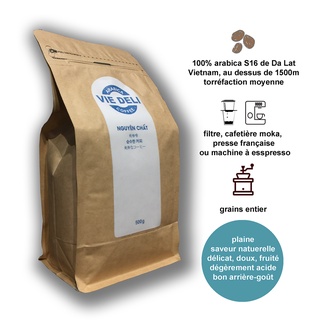 Cà phê hạt Arabica VieDeli, túi 500g
