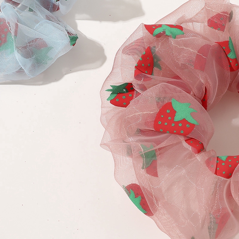 Vòng buộc tóc vải organza ruột lớn thời trang thu hè