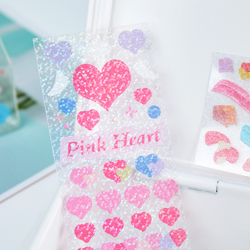 Flowertree Sticker Miếng dán trang trí sổ nhật ký họa tiết màu laser xinh xắn