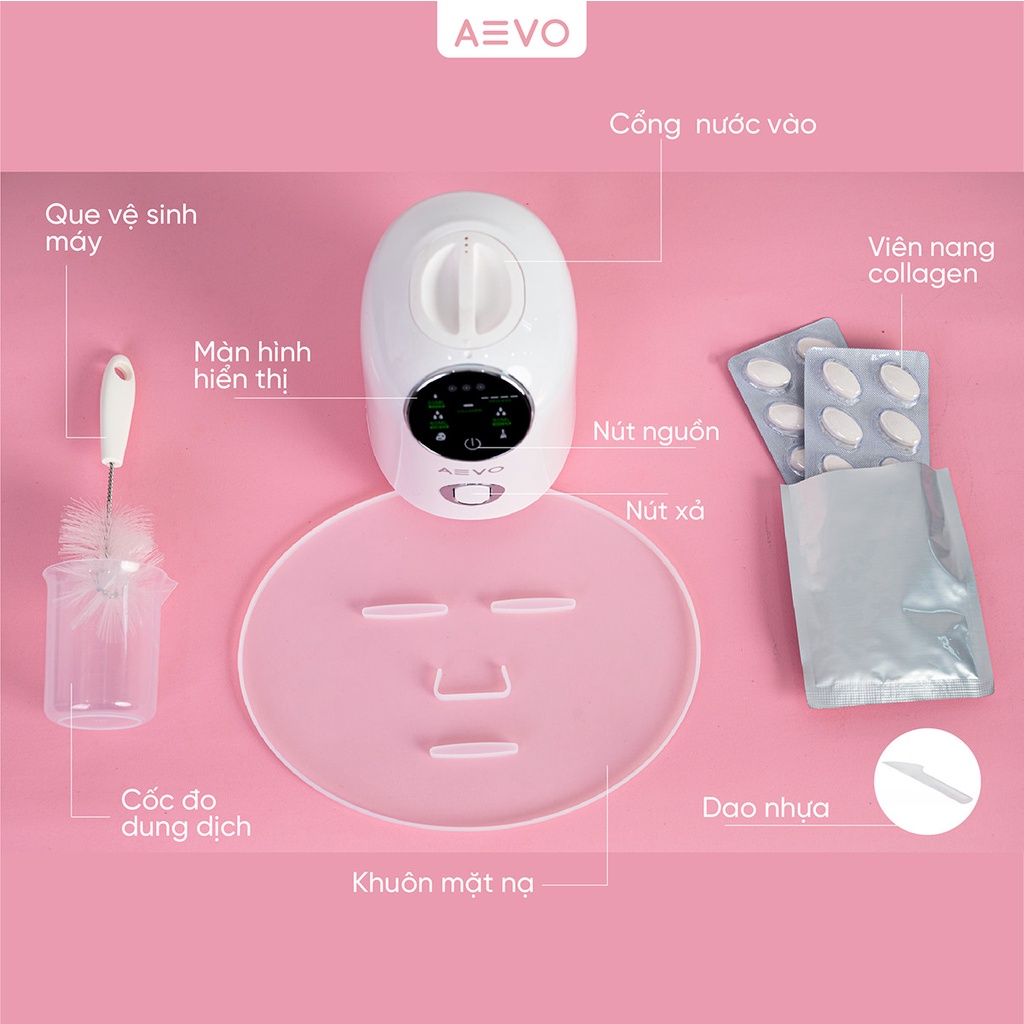 Máy Làm Mặt Nạ Từ Trái Cây Và Collagen AEVO Mask Maker, Máy Làm Mặt Nạ Đắp Mặt Tự Động Ở Nhà Mask Machine