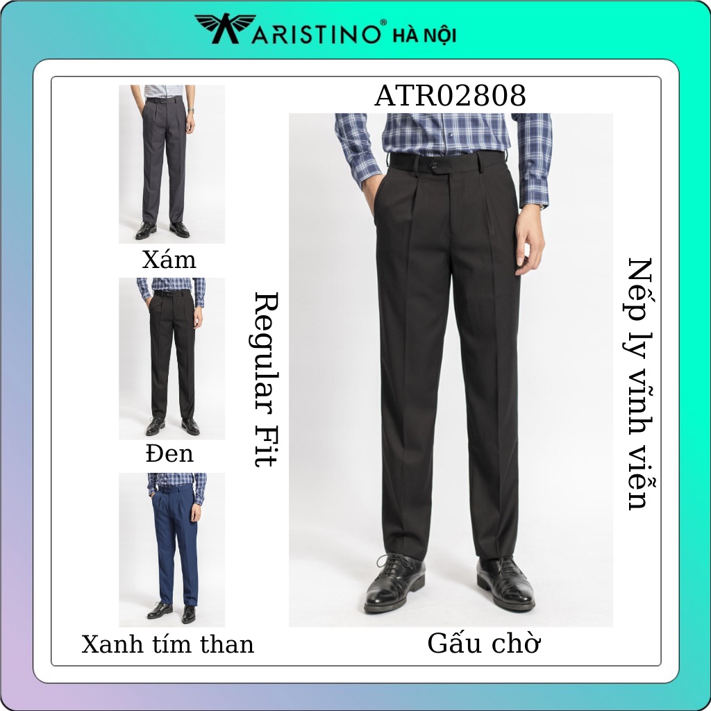 Quần âu Aristino from rộng nếp ly vĩnh viễn ATR02808
