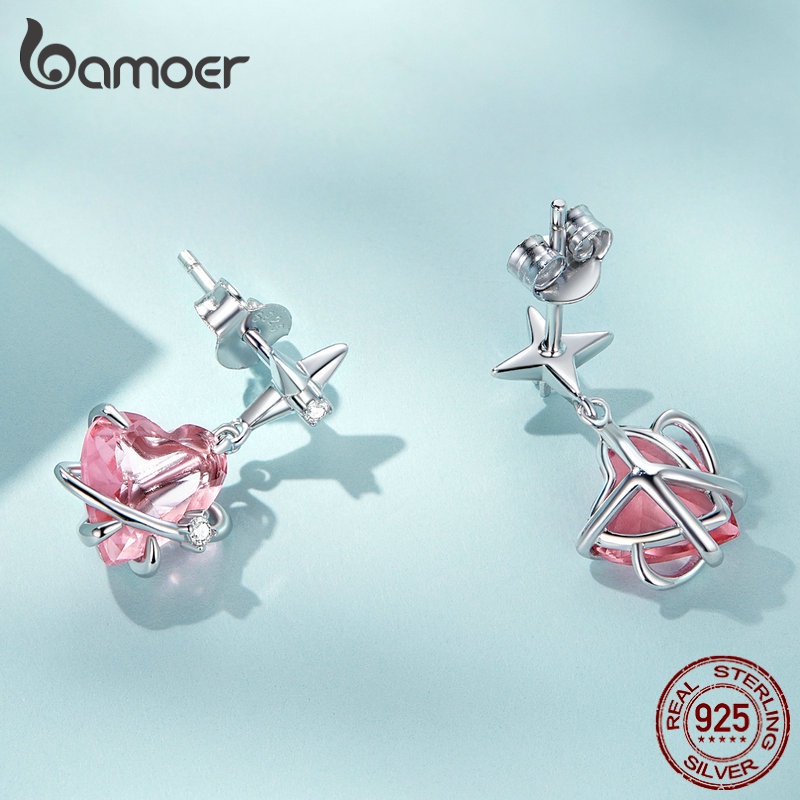 BAMOER Bông Tai bạc 925 HìNh HàNh Tinh ThờI Trang