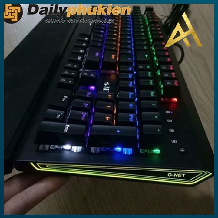 Bàn Phím Máy Vi Tính Laptop Chơi Game G-NET LK718 Đèn LED 7 Màu Có Kê Tay - Bàn phím Cơ Keyboard Gaming Có Dây