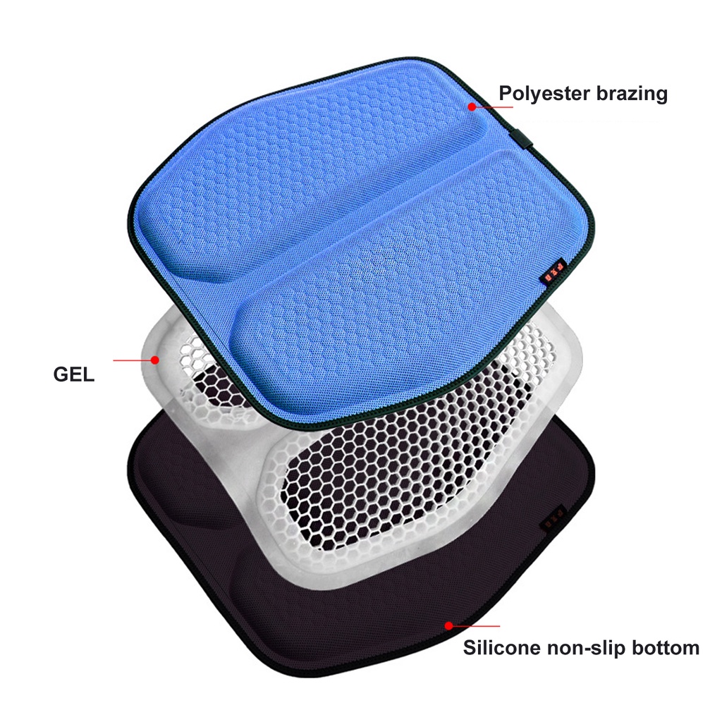 Pu Đệm Lót Ghế Ngồi Xe Hơi Dạng Gel Tổ Ong Độ Co Giãn Cao Đa Năng Tiện Dụng