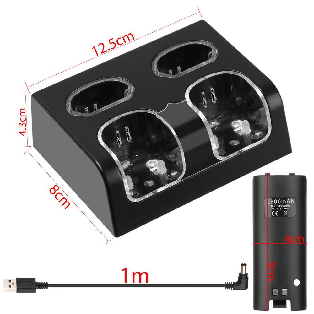 BTLIMER Đế Sạc Bền Bỉ Kèm Cáp USB Cho Điều Khiển Trò Chơi Nintendo Wii