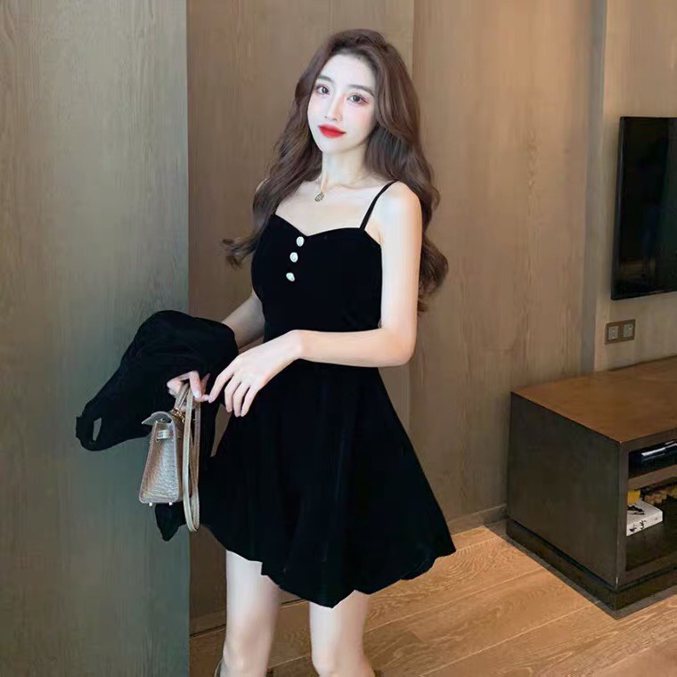 Set Áo Váy Nhung 2 Mảnh ⚡️ẢNH THẬT⚡️ Đầm Dáng Xòe Cực Xinh Cho Nữ